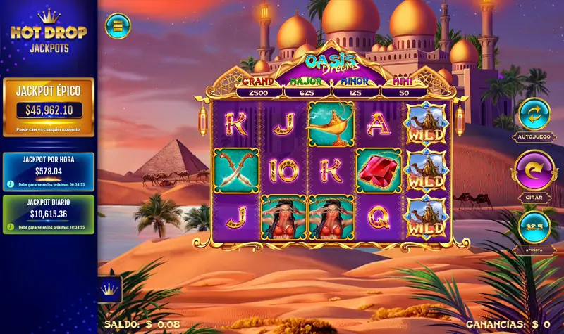 Jugando Oasis Dreams Hot Drop Jackpots